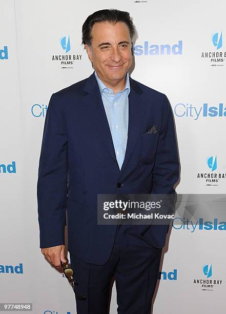 Actor Andy Garcia attends the Los Angeles Premiere of 'City Island' on March 15, 2010 in Los Angeles, California.