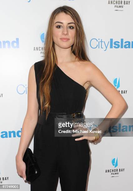Actress Dominik Garcia-Lorido attends the Los Angeles Premiere of 'City Island' on March 15, 2010 in Los Angeles, California.