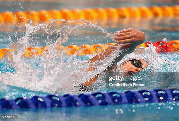 Stephanie Rice of Australia in action during the Women's 200m Individual Medley Final during day one of the 2010 Australian Swimming Championships at...