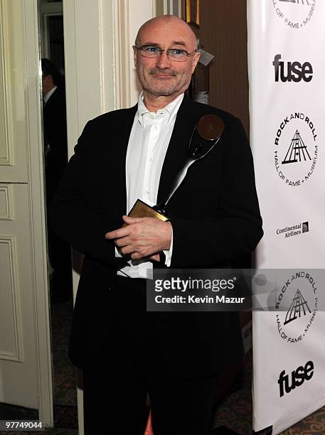 Exclusive* Phil Collins attends the 25th Annual Rock and Roll Hall of Fame Induction Ceremony at The Waldorf=Astoria on March 15, 2010 in New York,...