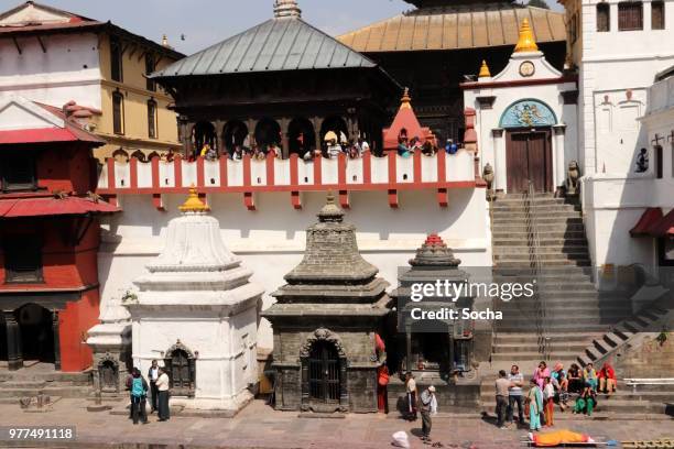 pashupatinath tempel und die verbrennung ghats in kathmandu, nepal - wasserleiche stock-fotos und bilder