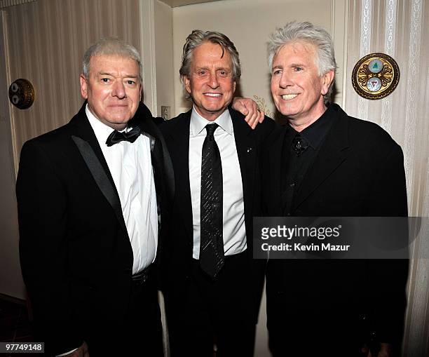 Exclusive* Allan Clarke, Michael Douglas and Graham Nash attends the 25th Annual Rock and Roll Hall of Fame Induction Ceremony at The Waldorf=Astoria...