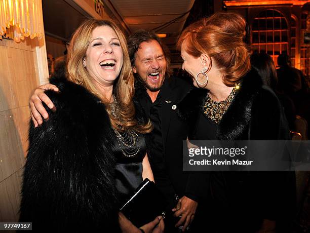 Exclusive* Rita Wilson, Eddie Vedder and Patti Scialfa attends the 25th Annual Rock and Roll Hall of Fame Induction Ceremony at The Waldorf=Astoria...