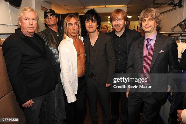 Exclusive* Iggy Pop, Billie Joe Armstrong of Green Day and Trey Anastasio of Phish attends the 25th Annual Rock and Roll Hall of Fame Induction...