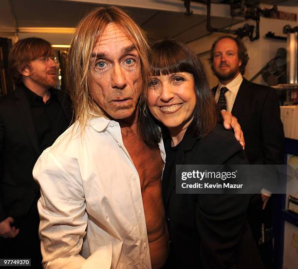 Exclusive* Iggy Pop and Lisa Robinson attends the 25th Annual Rock and Roll Hall of Fame Induction Ceremony at The Waldorf=Astoria on March 15, 2010...