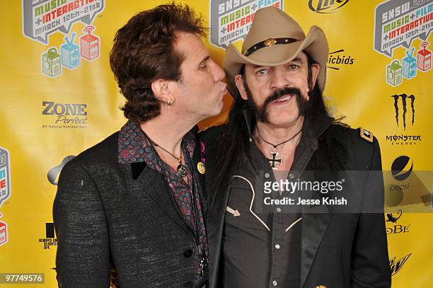 Slim Jim Phantom and Lemmy Kilmister attend the 'Lemmy' premiere at 2010 SXSW Festival at Paramount Theater on March 15, 2010 in Austin, Texas.