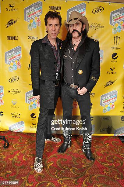 Slim Jim Phantom and Lemmy Kilmister attend the 'Lemmy' premiere at 2010 SXSW Festival at Paramount Theater on March 15, 2010 in Austin, Texas.