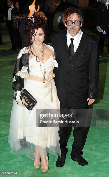 Helena Bonham-Carter and Tim Burton arrive for the Royal World Premiere of 'Alice in Wonderland' at the Odeon Leicester Square on February 26, 2010...