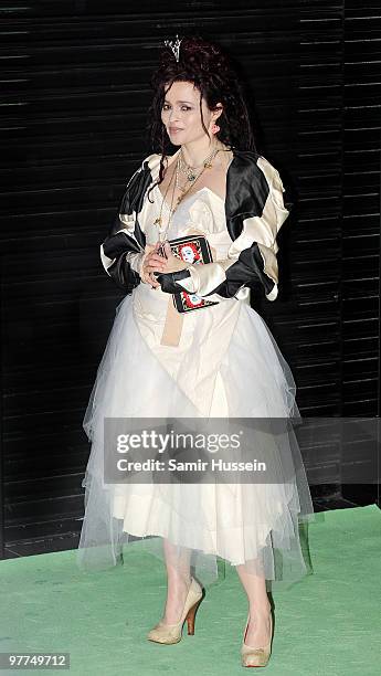 Helena Bonham-Carter arrives for the Royal World Premiere of 'Alice in Wonderland' at the Odeon Leicester Square on February 26, 2010 in London,...