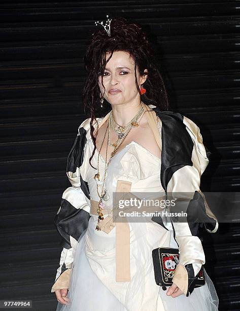 Helena Bonham-Carter arrives for the Royal World Premiere of 'Alice in Wonderland' at the Odeon Leicester Square on February 26, 2010 in London,...