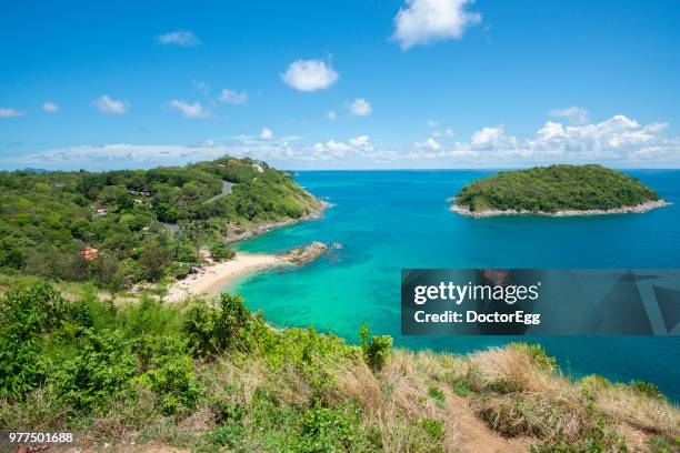 panoramic view of laem phromthep in summer, phuket, thailand - doctoregg stock pictures, royalty-free photos & images