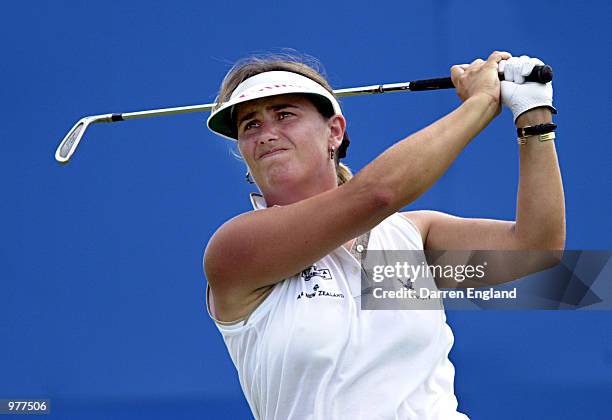 Lynnette Brooky of New Zealand tees off on the 16th tee during the second round at the ANZ Australian Ladies Masters Golf at Royal Pines Resort on...