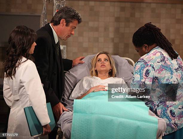 Kimberly McCullough , John J. York , Kirsten Storms and Sonya Eddy in a scene that airs the week of March 15, 2010 on Disney General Entertainment...