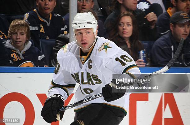 Brenden Morrow of the Dallas Stars skates against the Buffalo Sabres at the HSBC Arena on March 10, 2010 in Buffalo, New York.