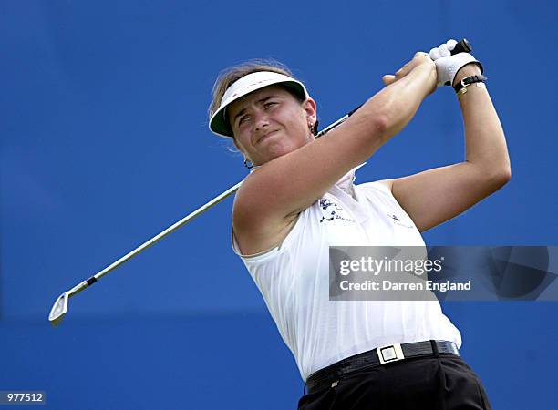 Lynnette Brooky of New Zealand tees off on the 16th tee during the second round at the ANZ Australian Ladies Masters Golf at Royal Pines Resort on...