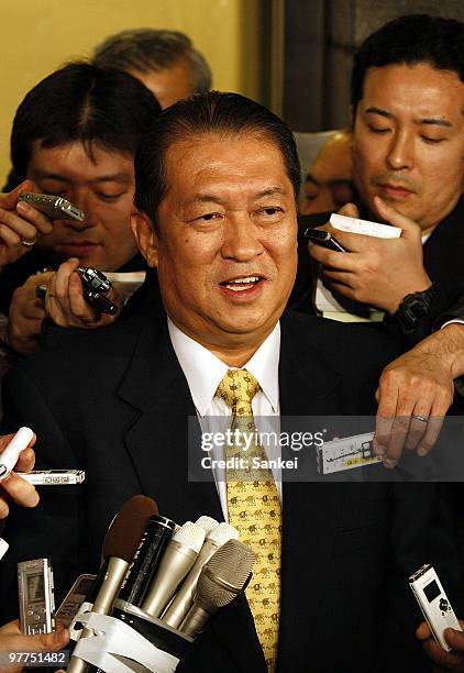 Lawmaker Kunio Hatoyama speaks at his office on March 15, 2010 in Tokyo, Japan. Hatoyama left the opposition Liberal Democratic Party but denied he...