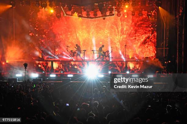 Perform on the stage during the 2018 Firefly Music Festival on June 17, 2018 in Dover, Delaware.