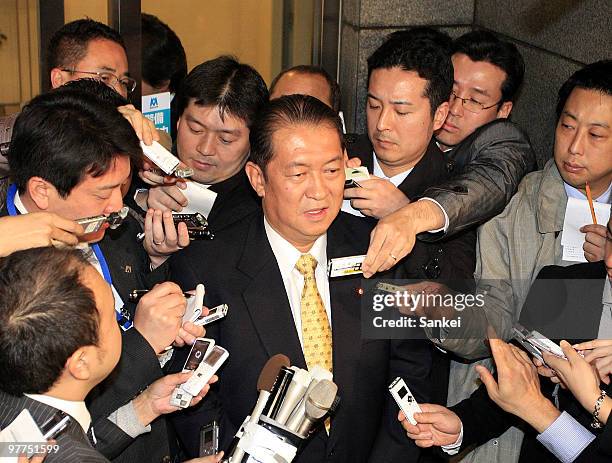 Lawmaker Kunio Hatoyama speaks at his office on March 15, 2010 in Tokyo, Japan. Hatoyama left the opposition Liberal Democratic Party but denied he...