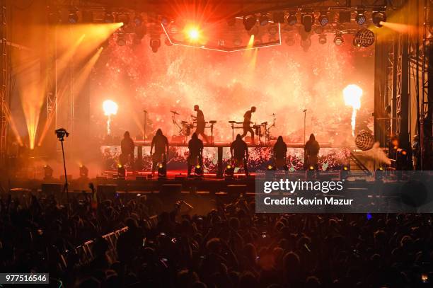 Perform on the stage during the 2018 Firefly Music Festival on June 17, 2018 in Dover, Delaware.