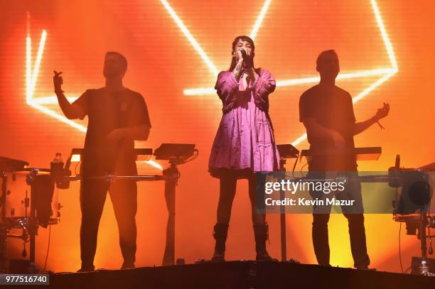 Naomi Wild performs onstage with ODESZA during the 2018 Firefly Music Festival on June 17, 2018 in Dover, Delaware.