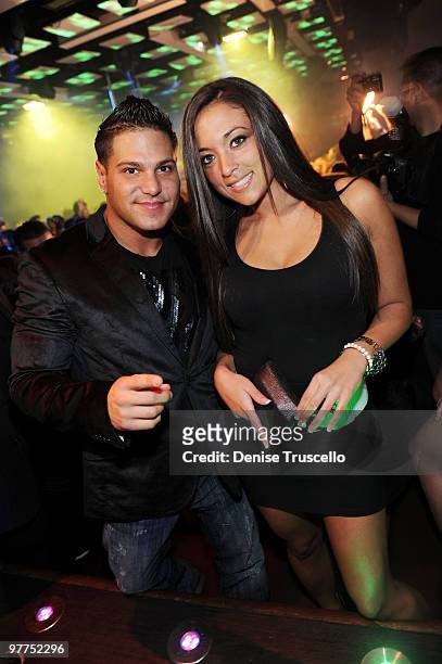 Ronnie Magro and Sammi Giancola host at Jet Nightclub at The Mirage on March 6, 2010 in Las Vegas, Nevada.