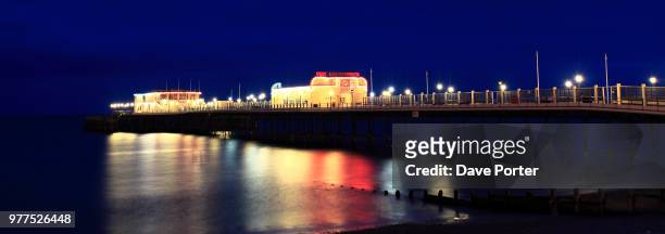 victorian pier, worthing - worthing pier stock pictures, royalty-free photos & images