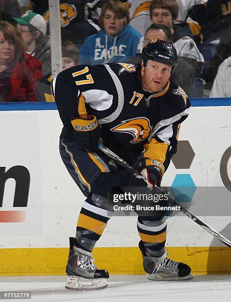 Raffi Torres of the Buffalo Sabres skates against the Dallas Stars at the HSBC Arena on March 10, 2010 in Buffalo, New York.