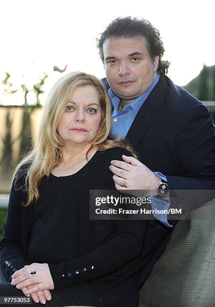 Simon Monjack, husband of deceased actress Brittany Murphy and Sharon Murphy mother of Brittany Murphy, during a photo shoot on January 13, 2010 in...