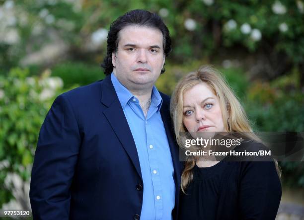 Simon Monjack, husband of deceased actress Brittany Murphy and Sharon Murphy mother of Brittany Murphy, during a photo shoot on January 13, 2010 in...