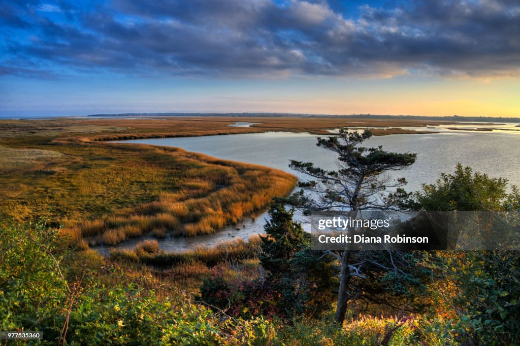 Sunset Over Nauset Marsh, Cape Cod, Massachusetts, USA