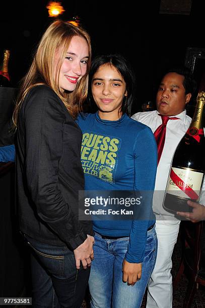 Actresses Deborah Francois and Hafsia Herzi attend the Mumm's Princesses Dinner Party at the Castel Club on September 16, 2009 in Paris, France.