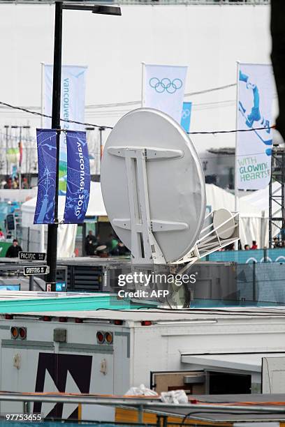 Antennas around BC Stadium on Sunday, Feb. 28 during the Vancouver 2010 Olympic Winter Games. AFP PHOTO / STEPHANIE LAMY