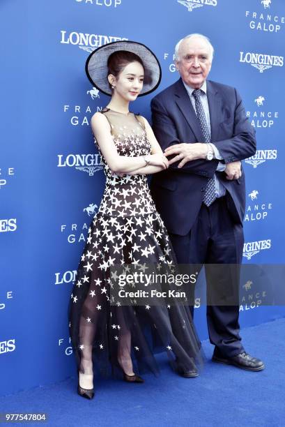 Longines CEO Walter von Kanel and Longines ambassador of Elegance Zhao Liying attend the Prix de Diane Longines 2018 at Hippodrome de Chantilly on...