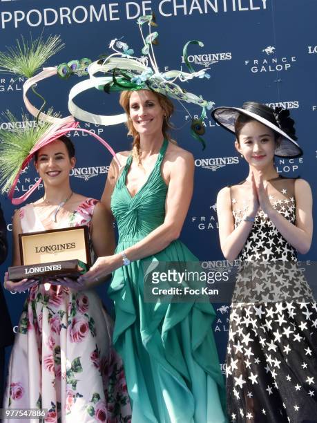 Longines Mademoiselle Elegance 2018 winner Johanna Contremoulin, Miss France1998 TV presenter Sophie Thalmann and Longines ambassador of Elegance...