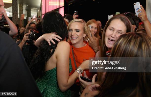 YouTube personality Jaclyn Hill greets fans during Morphe store opening at the Miracle Mile Shops at Planet Hollywood Resort & Casino on June 16,...