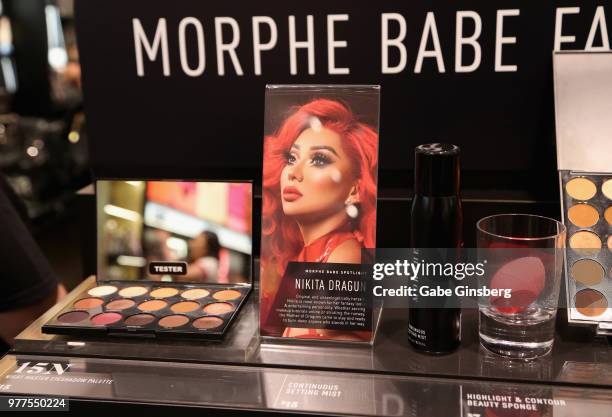 Makeup is displayed during a Morphe store opening at the Miracle Mile Shops at Planet Hollywood Resort & Casino on June 16, 2018 in Las Vegas, Nevada.