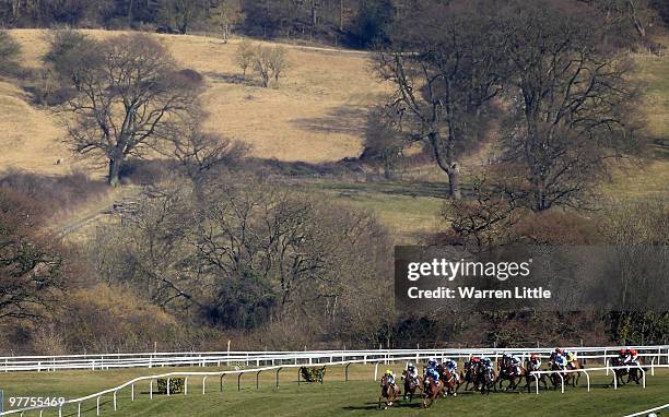 The Spinal Reasearch Supreme Novices' Hurdle Race is run on Day One of the Cheltenham Festival on March 16, 2010 in Cheltenham, England.