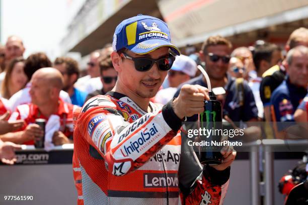 Jorge Lorenzo of Spain and Ducati Team during the qualifying of the Gran Premi Monster Energy de Catalunya, Circuit of Catalunya, Montmelo, Spain.On...