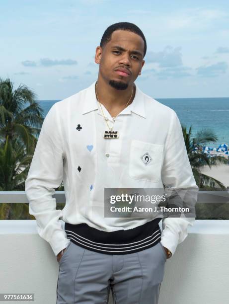 Actor Tristan Mack Wilds poses for a portrait during the 22nd Annual American Black Film Festival at the Loews Miami Beach Hotel on June 16, 2018 in...