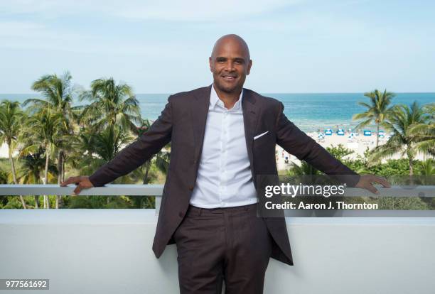 Actor Dondre Whitfield poses for a portrait during the 22nd Annual American Black Film Festival at the Loews Miami Beach Hotel on June 16, 2018 in...