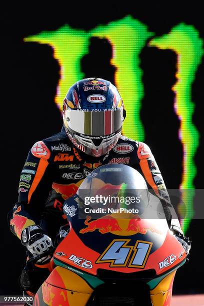 Brad Binder of Republic of South Africa and Red Bull KTM Ajo KTM during the race day of the Gran Premi Monster Energy de Catalunya, Circuit of...