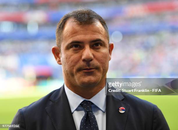 Legend Dejan Stankovic during the 2018 FIFA World Cup Russia group E match between Costa Rica and Serbia at Samara Arena on June 17, 2018 in Samara,...