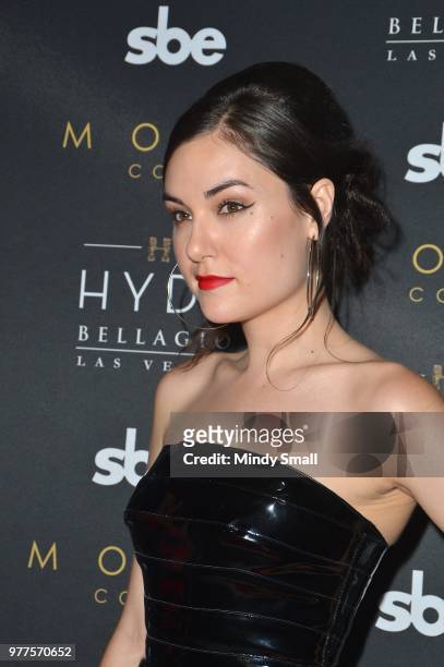 Actress and author Sasha Grey arrives at Hyde Bellagio at the Bellagio to DJ at the "Stereo Hyde" party on June 18, 2018 in Las Vegas, Nevada.