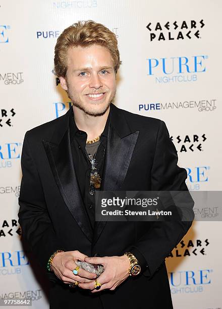 Television personality Spencer Pratt arrives to host Valentine's day event at Pure Nightclub on February 13, 2010 in Las Vegas, Nevada.