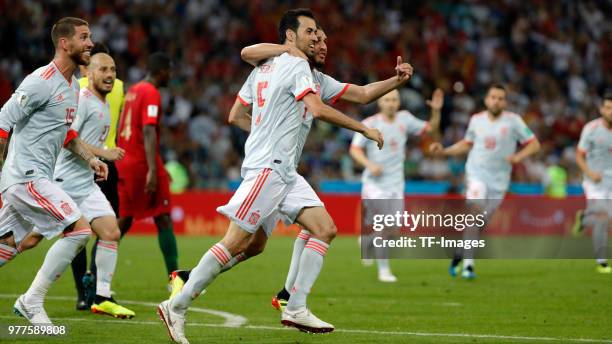 Diego Costa of Spain celebrates after scoring his team's second goal during the 2018 FIFA World Cup Russia group B match between Portugal and Spain...