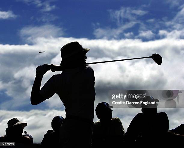 Sophie Gustafson of Sweden tees off from the 12th tee during the second round at the ANZ Australian Ladies Masters Golf at Royal Pines Resort on the...