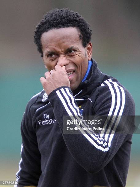 Ze Roberto of Hamburg is seen during the Hamburger SV training session at the HSH Nordbank Arena on March 16, 2010 in Hamburg, Germany.