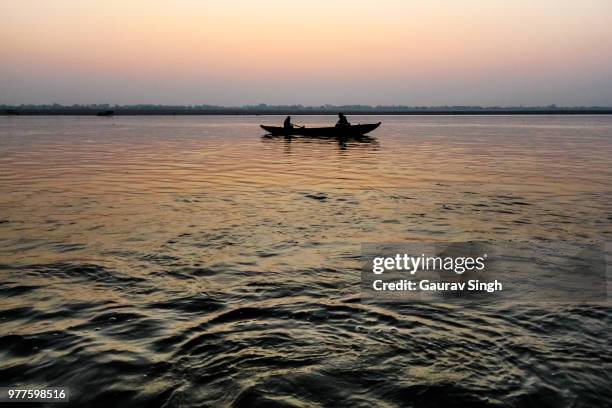 ganga at sunrise - ganga stock pictures, royalty-free photos & images