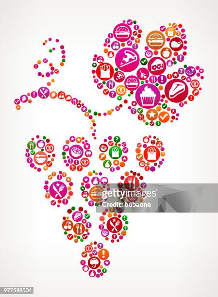 grape food and diet vector icon background - fish pie stock illustrations