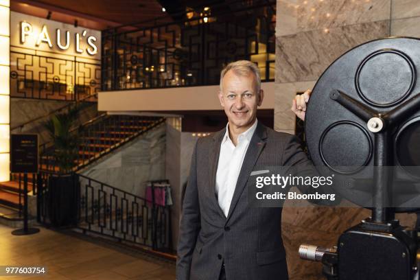 Even Frydenberg, chief executive officer of Scandic Hotels Group AB, poses for a photograph inside the Haymarket By Scandic Hotel, following an...